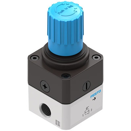 Festo G 1/4 Regulator -, 1/4in, 12bar max. input, LRP-1/4-0.7-F1A