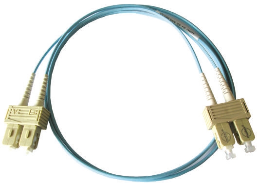 Molex Premise Networks SC to SC Duplex Multi Mode OM3 Fibre Optic Cable, 50/125μm, Aqua, 1m