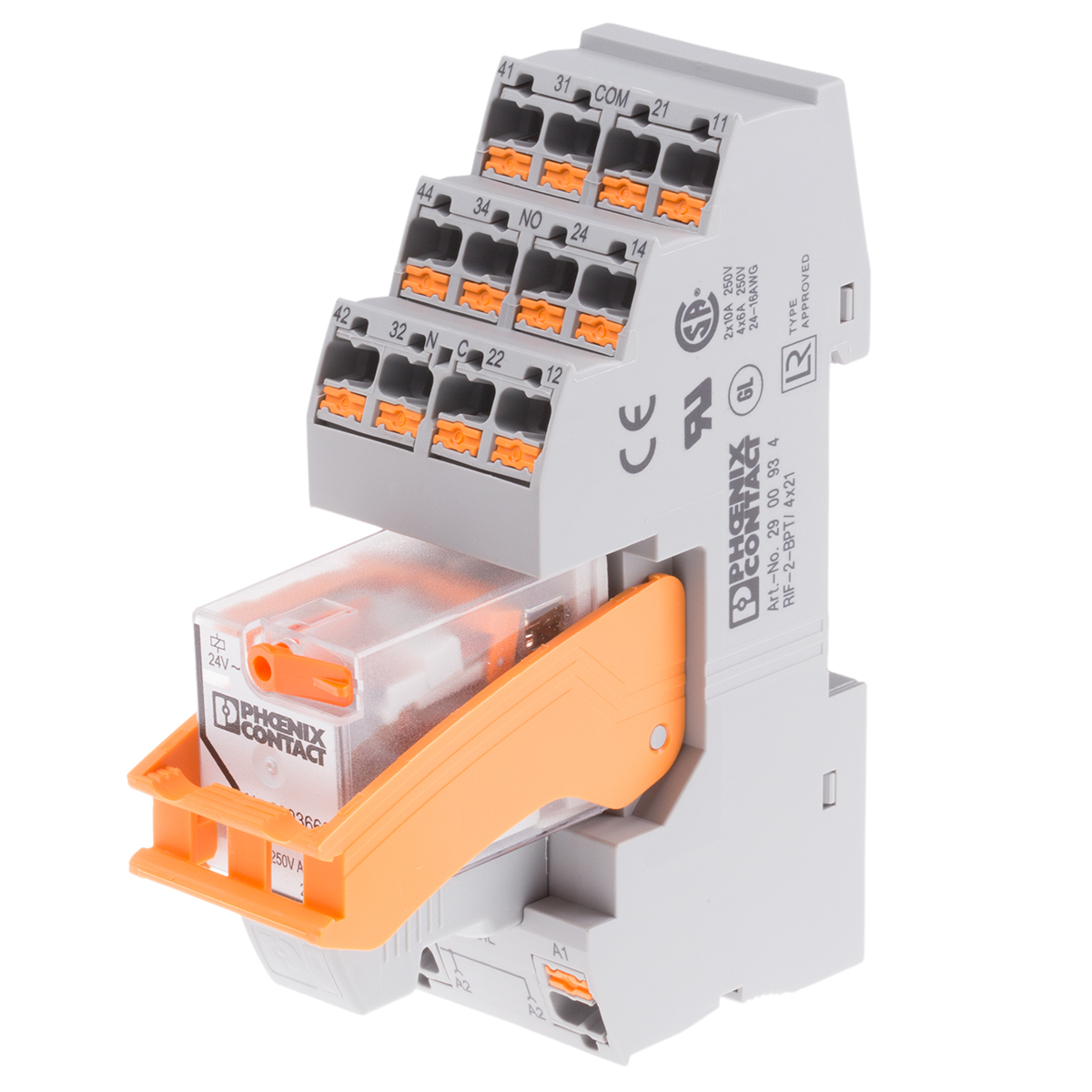 Phoenix Contact DIN Rail Power Relay, 24V ac Coil, 8.5A Switching Current, DPDT