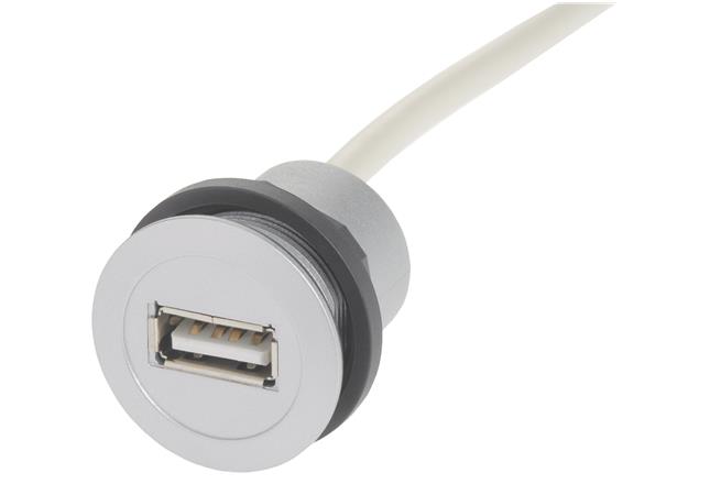 HARTING Straight, Panel Mount, Female to Male Type A 2.0 IP20 USB Adaptor
