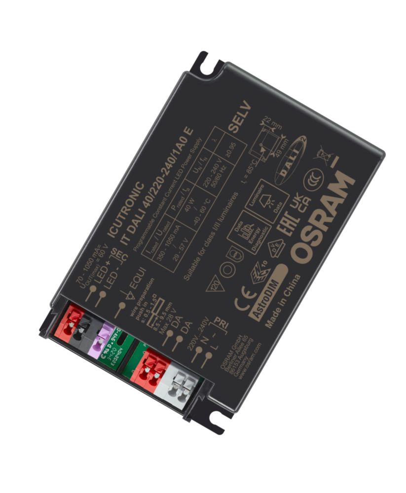 Osram Dimmable LED Driver, 29 → 57V Output, 40W Output, 700mA Output, Constant Current Dimmable
