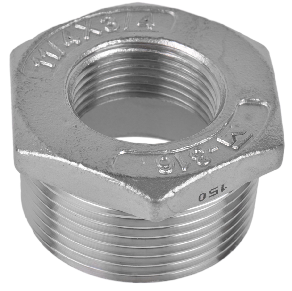 RS PRO Stainless Steel Pipe Fitting Hexagon Bush, Male R 1-1/4in x Female G 3/4in