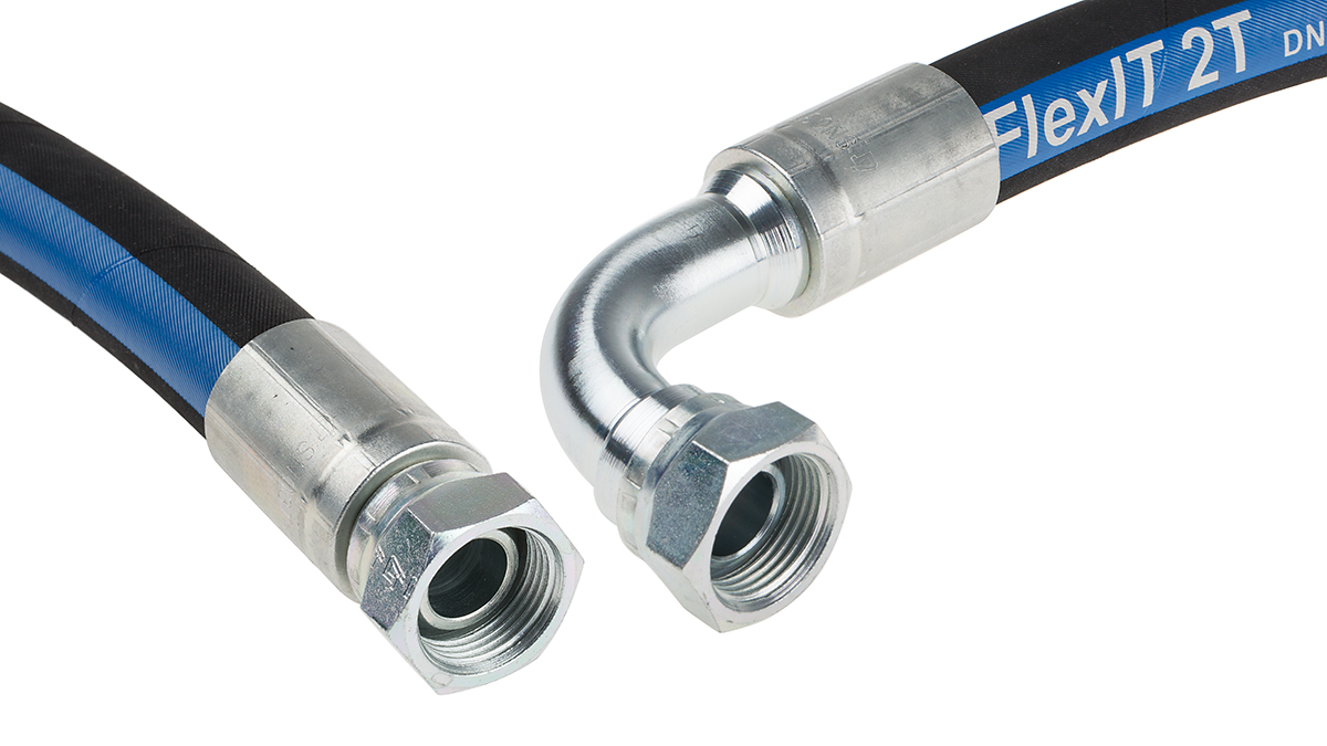 RS PRO 754mm Synthetic Rubber Hydraulic Hose Assembly, 215bar Max Pressure