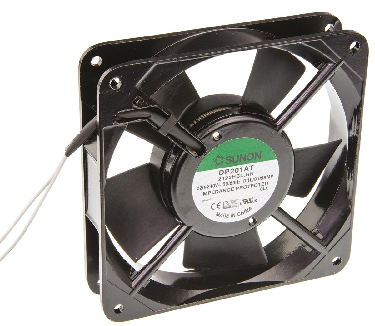Sunon DP Series Axial Fan, 230 V ac, AC Operation, 136m³/h, 18W, 90mA Max, 120 x 120 x 25mm