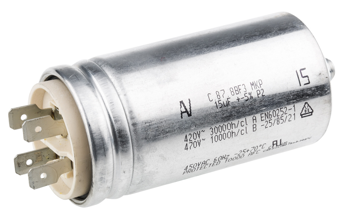 KEMET C87 Metallised Polypropylene Film Capacitor, 470V ac, ±5%, 15μF, Chassis Mount