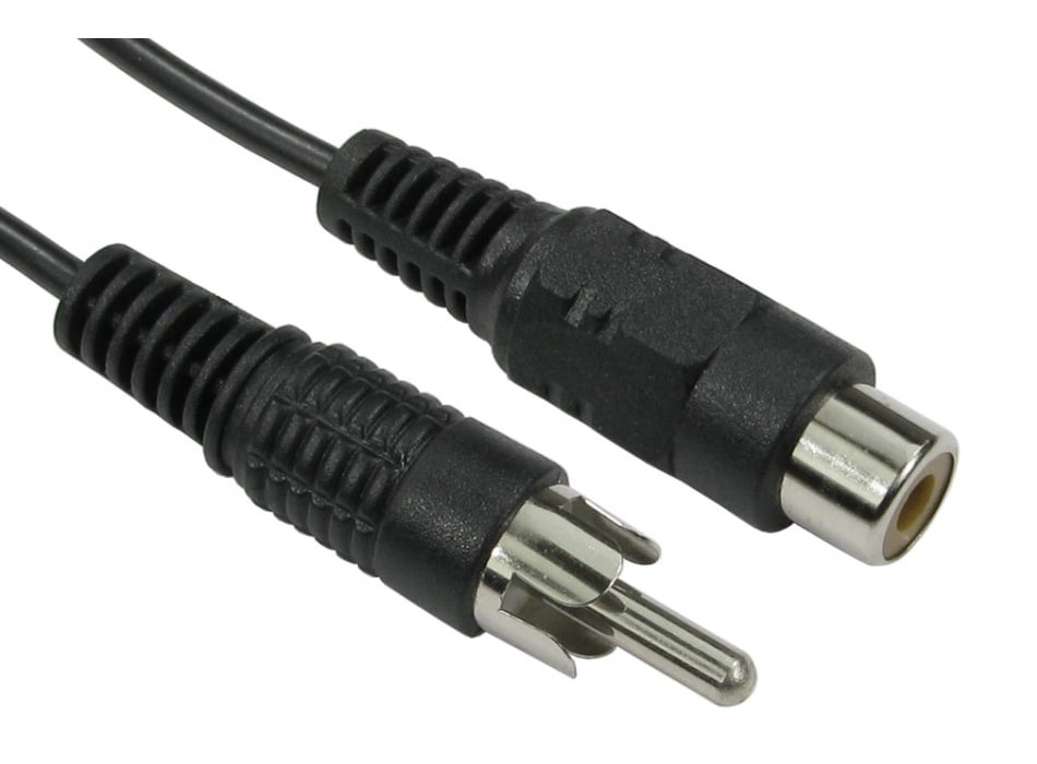 RS PRO Male RCA to Female RCA RCA Cable, Black, 5m