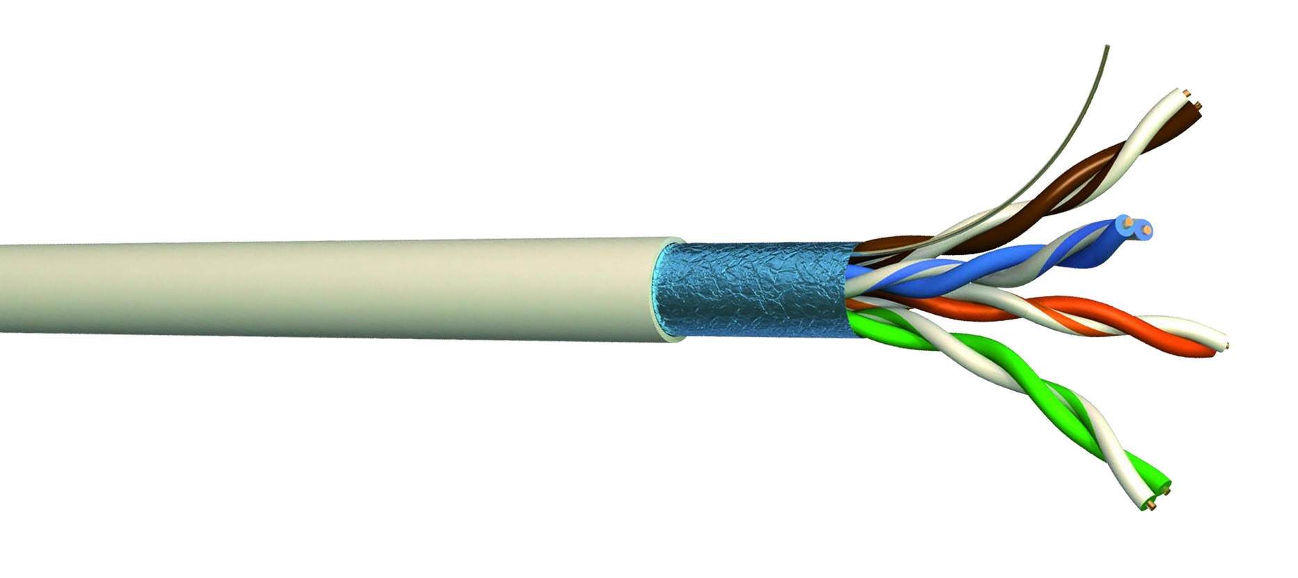 CAEMMC, 100m Cat5e, Grey, F/UTP Shielded, Unterminated PVC Sheath