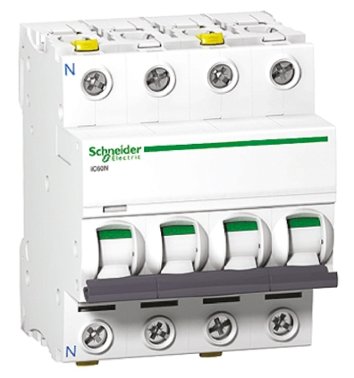 Schneider Electric Acti 9 iC60H MCB, 4P, 16A Curve D, 12 → 133V AC, 220 → 250V DC, 10 kA Breaking Capacity