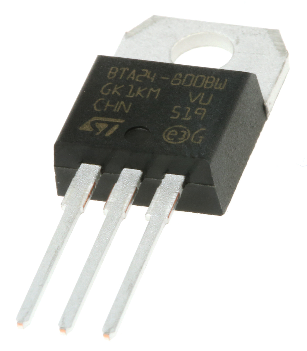 STMicroelectronics Through Hole, 3-pin, TRIAC, 800V, Gate Trigger 1.3V 600V