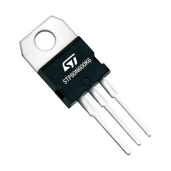 STMicroelectronics STP Type N-Channel MOSFET, 7 A, 800 V Enhancement, 3-Pin TO-220 STP80N600K6