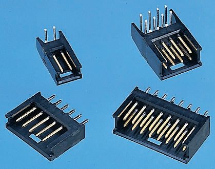 TE Connectivity AMPMODU MOD II Series Right Angle Through Hole PCB Header, 8 Contact(s), 2.54 mm Pitch, 2 Row, Shrouded