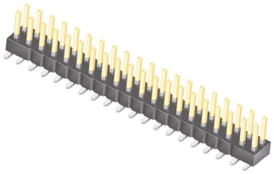 Samtec TSM Series Straight Surface Pin Header, 40 Contact(s), 2.54 mm Pitch, 2 Row, Unshrouded