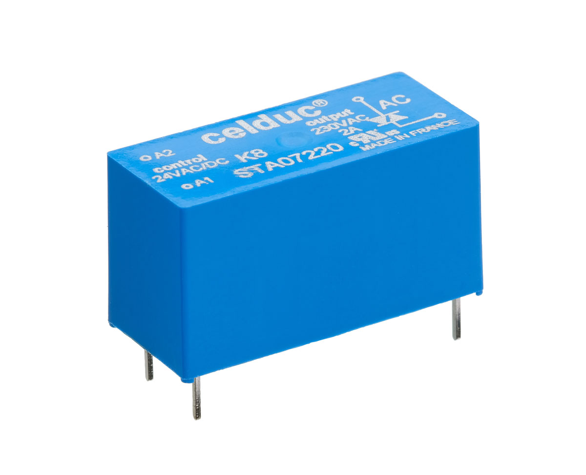 Celduc SP-ST-SL Series Solid State Relay, 2 A Load, PCB Mount, 30 V dc Load, 30 V dc Control