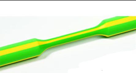 HellermannTyton Halogen Free Heat Shrink Tubing, Green/Yellow 2.4mm Sleeve Dia. x 1m Length 2:1 Ratio, TFN21 Series