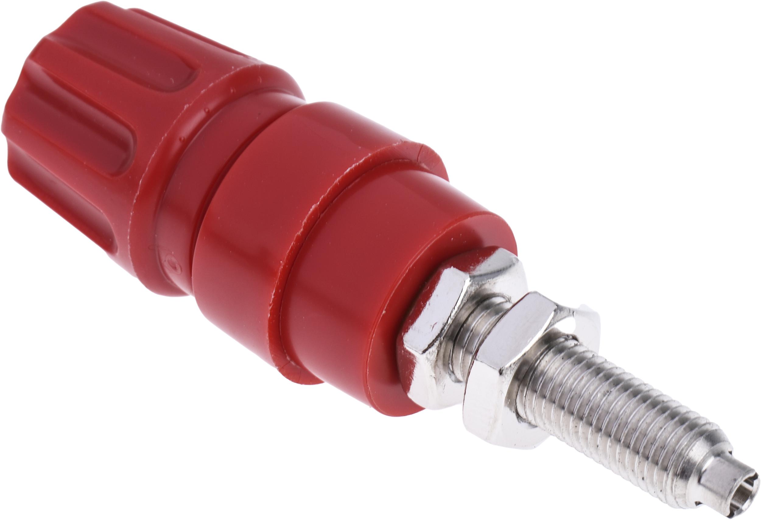 Hirschmann Test & Measurement 63A, Red Binding Post With Brass Contacts and Nickel Plated
