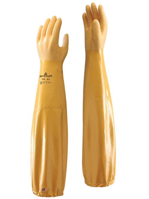 Showa Yellow 35% Cotton, 65% Polyester Glove, Size 10, Nitrile Coating