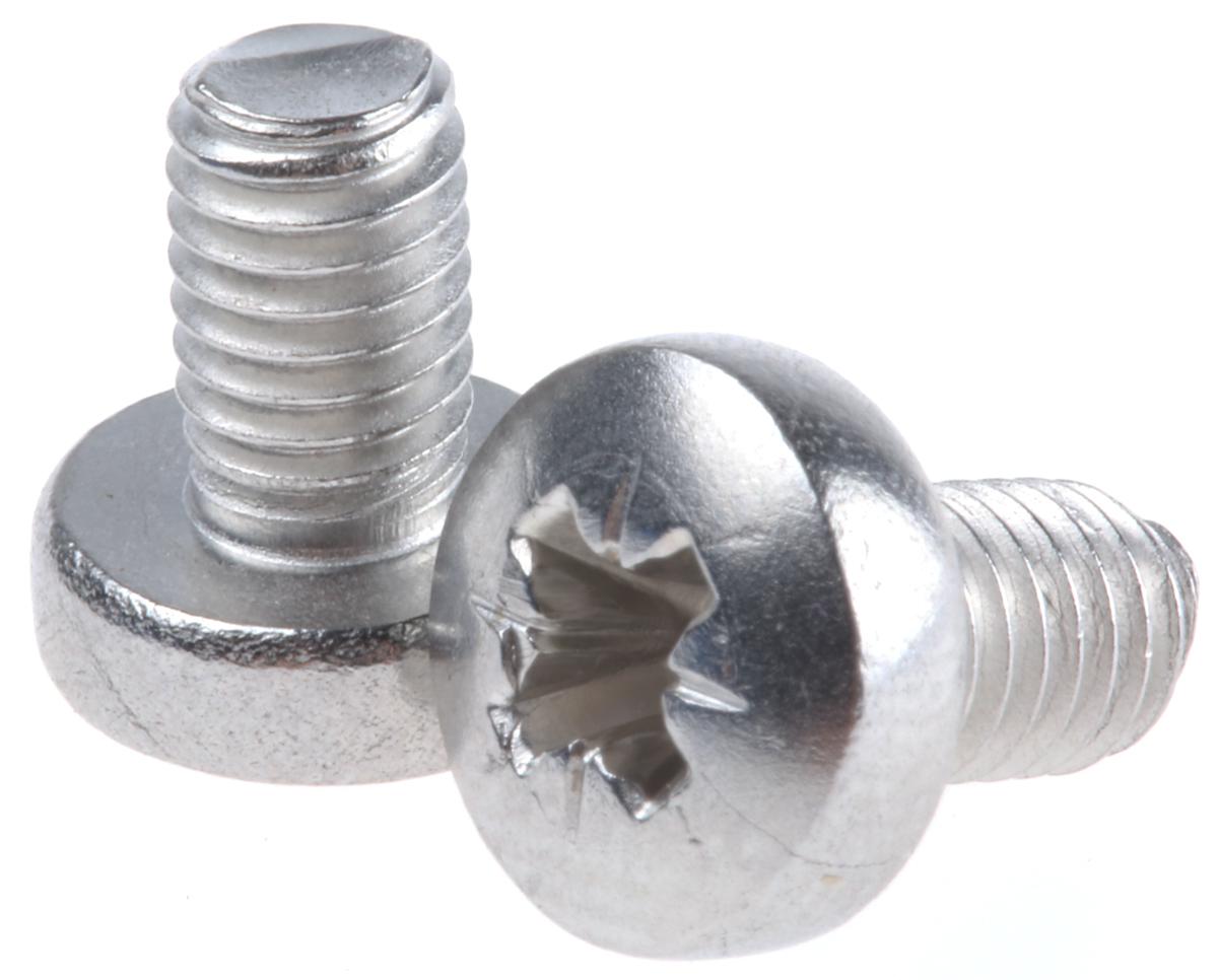 RS PRO Pozi M5 Pan A2 304 Stainless Steel Machine Screws DIN 7985 x 8.0mm