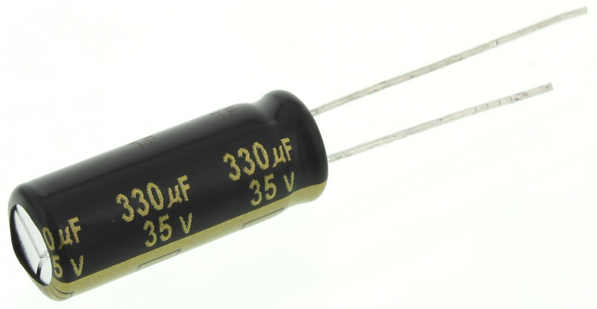 Panasonic 330μF Aluminium Electrolytic Capacitor 35V dc, Radial, Through Hole - EEUFM1V331L