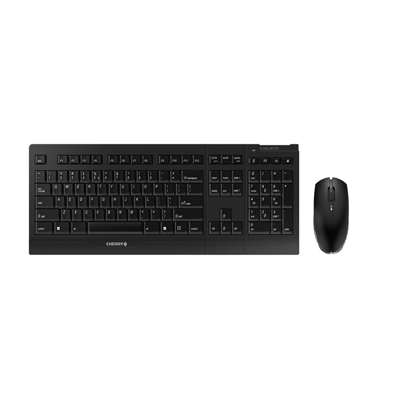 Cherry CHERRY B.UNLIMITED 3.0 Wireless Ergonomic Keyboard and Mouse Set, QWERTY (EU), Black