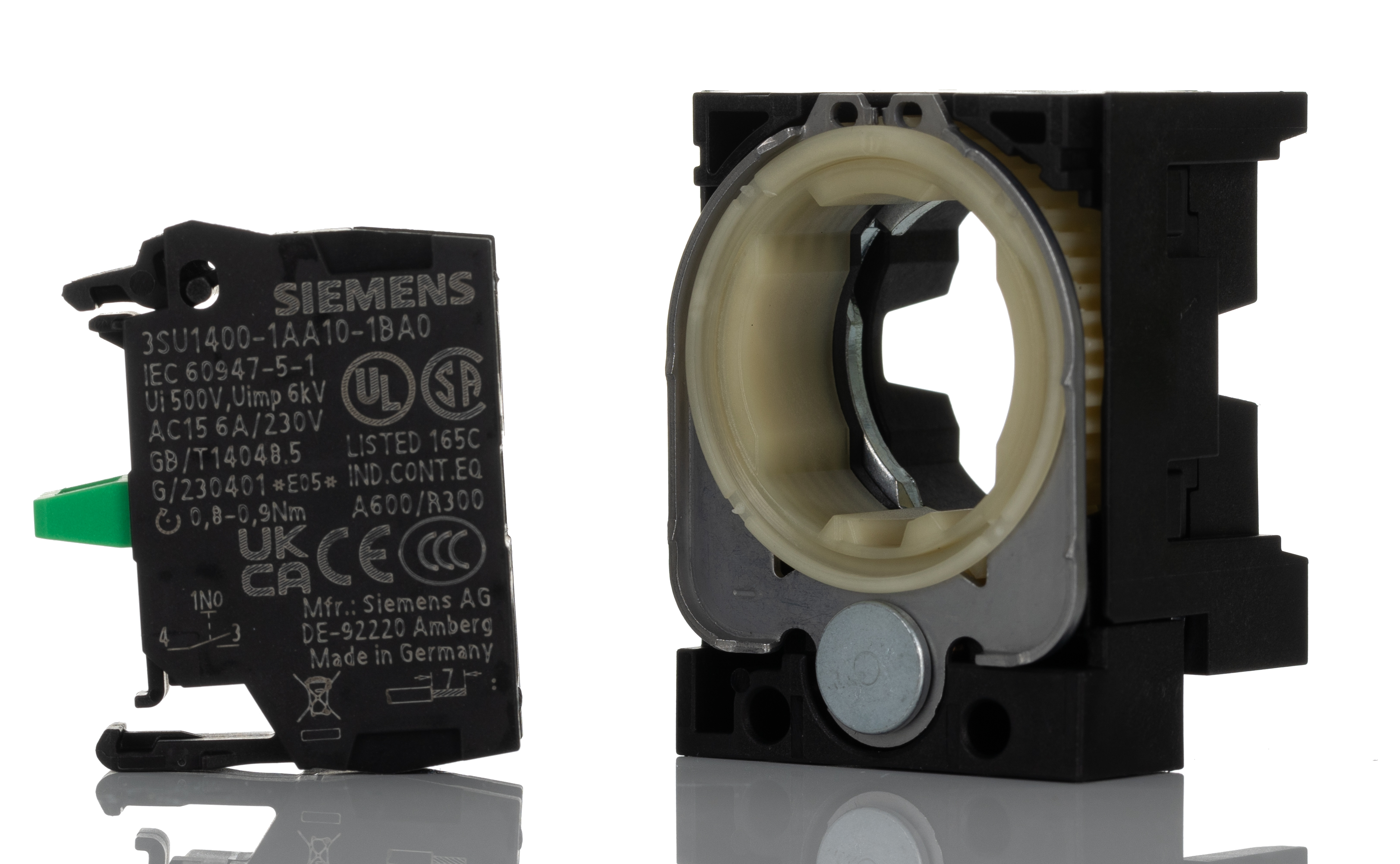 Siemens SIRIUS ACT 3SU15 Series Contact Block, 5 → 500V ac/dc, 1NO