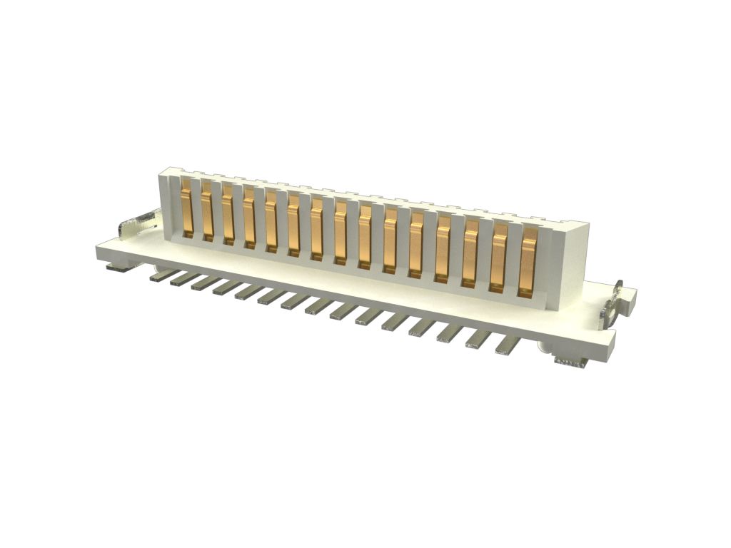 Amphenol Communications Solutions Conan Lite Series Vertical Surface PCB Header, 31 Contact(s), 1 mm Pitch, Shrouded