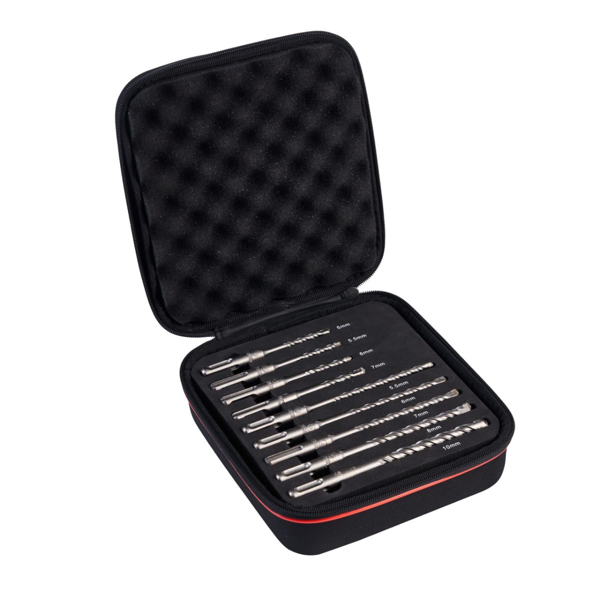 Starrett 9-Piece SDS Drill Bit Set for Stainless Steel, Wood, 10mm Max, 5mm Min, HSS Bits