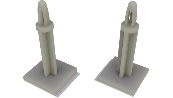 25.4mm High Nylon 66 PCB Support for 4mm PCB Hole, 17.8 x 17.8mm Base