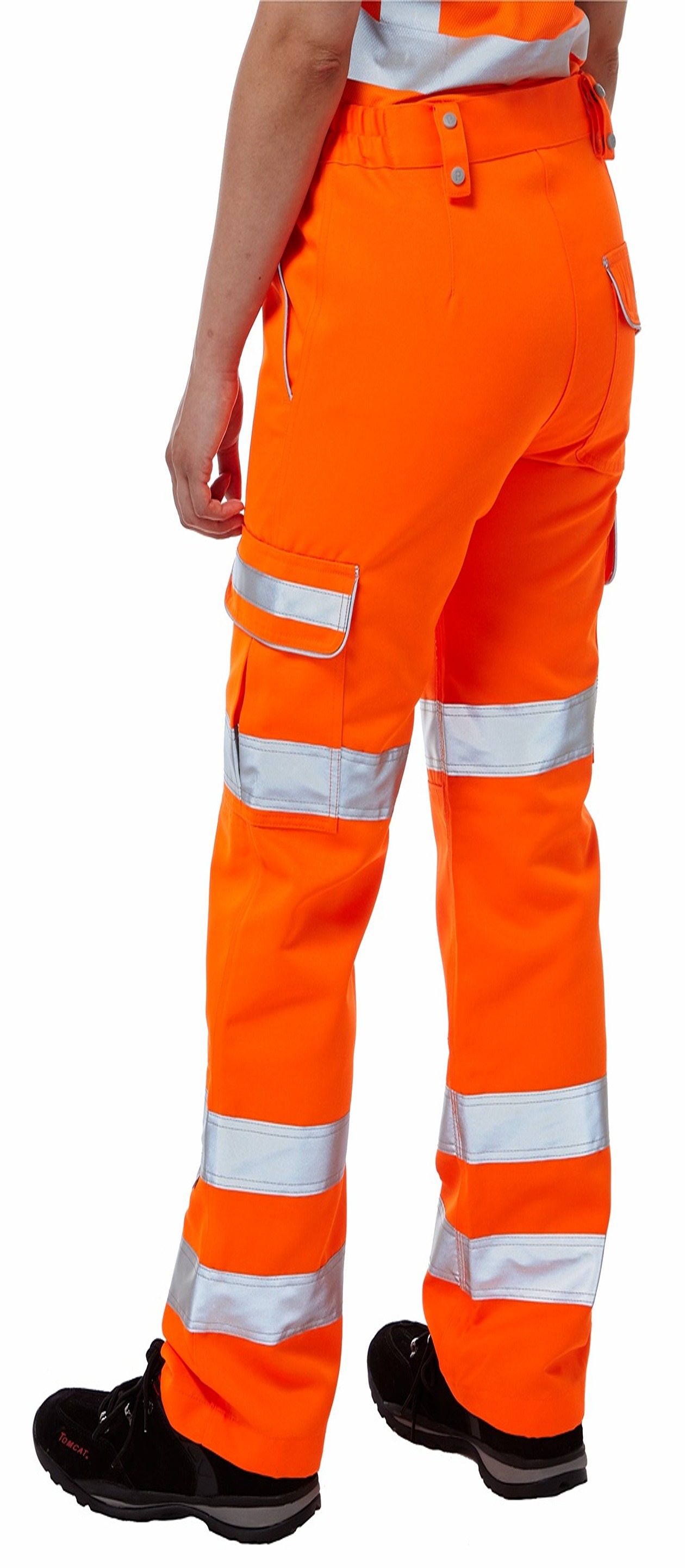 PULSAR PR336LDS Orange Hi Vis Trouser Water Repellent 26 in 26 in Leg Length 27in