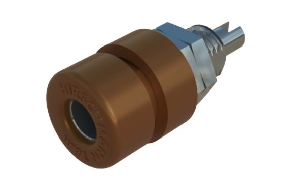Hirschmann Test & Measurement Brown Female Banana Connector, 4 mm Connector, M6 Thread, Solder Termination, 32A, 60V