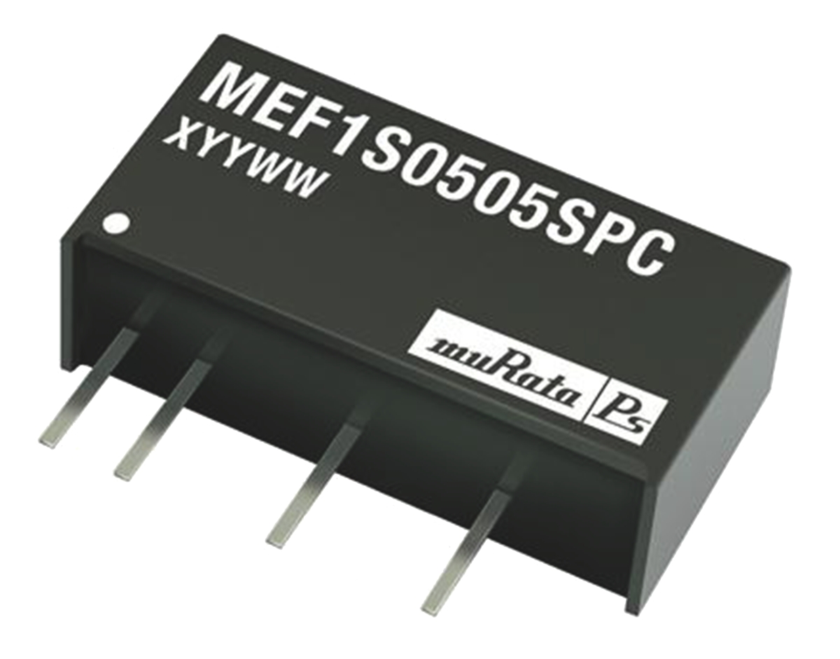 Murata Power Solutions MEF1 DC-DC Converter, 5V dc/ 200mA Output, 3.13 → 3.46 V dc Input, 1W, Through Hole,