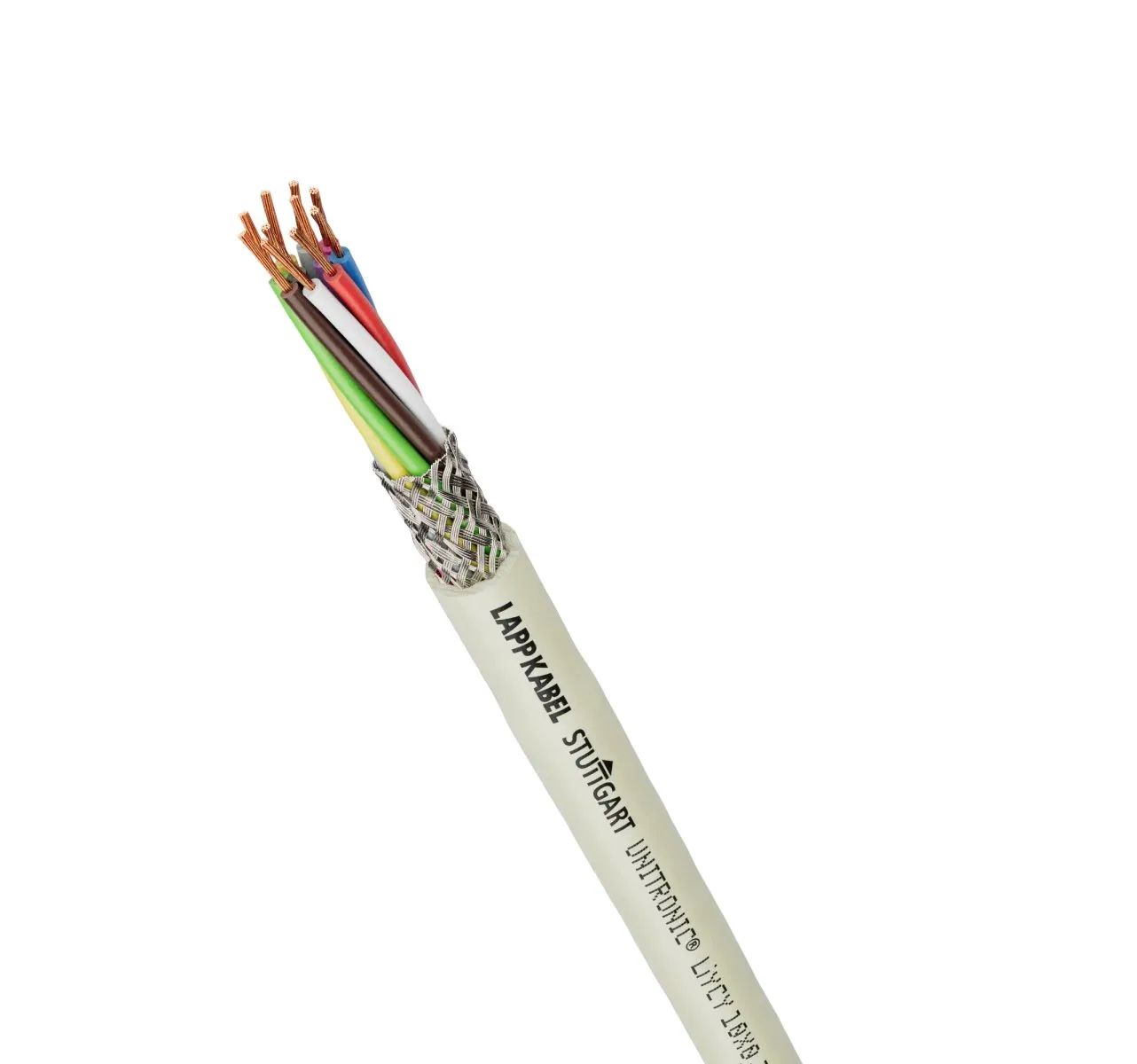 Lapp UNITRONIC LiYCY Control Cable, 12 Cores 1 mm² 17 AWG, 50 m, Screened Stranded, Grey Polyvinyl Chloride Sheath