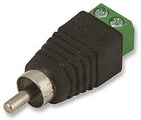 RS PRO Black Cable Mount RCA Plug, Nickel Plated