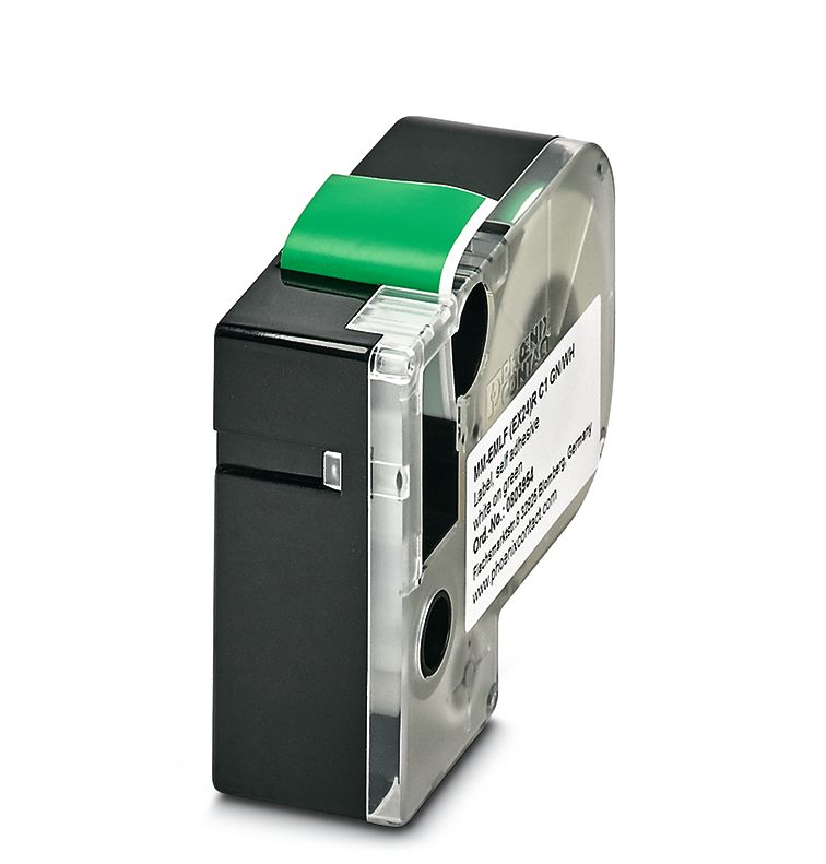 Phoenix Contact MM-EMLF White on Green Label Printer Tape, 8m Label Length