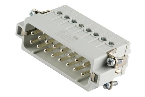 Amphenol Industrial Heavy Duty Power Connector Insert, 16A, Male, Heavy Mate C146 Series, 16 Contacts