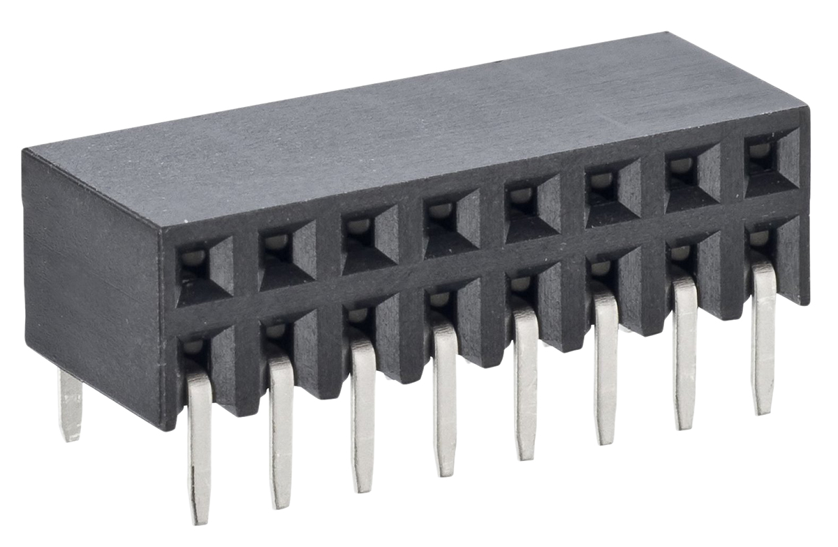 HARWIN M20 Series Right Angle Through Hole Mount PCB Socket, 10-Contact, 2-Row, 2.54mm Pitch, Solder Termination