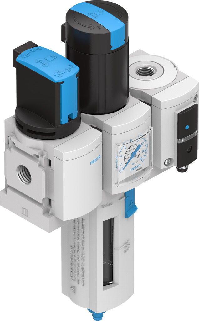 Festo MS Polycarbonate Filter Regulator, 40μm, G 1/4, Manual, 14 bar, 8025356