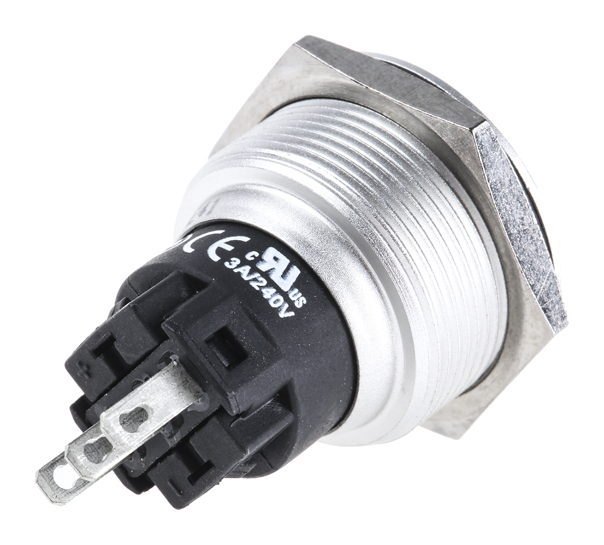 EAO 82 Series Push Button Switch, Momentary, Panel Mount, 22.3mm Cutout, SPDT, 240V, IP65, IP67