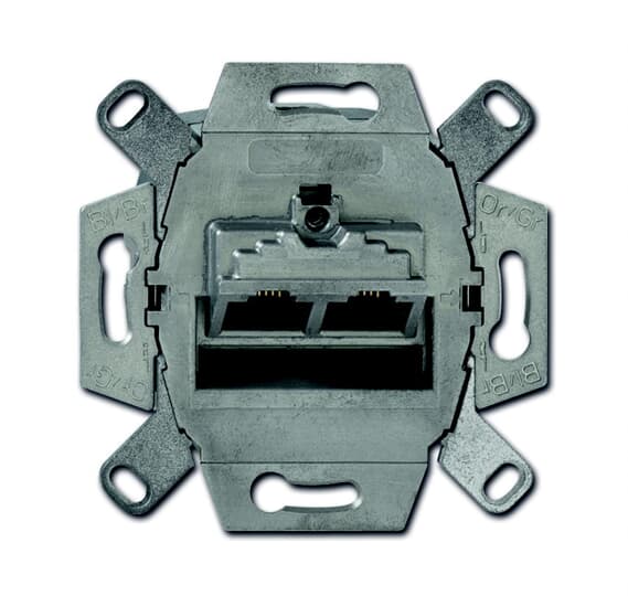 ABB Grey 2 Gang RJ45 Socket