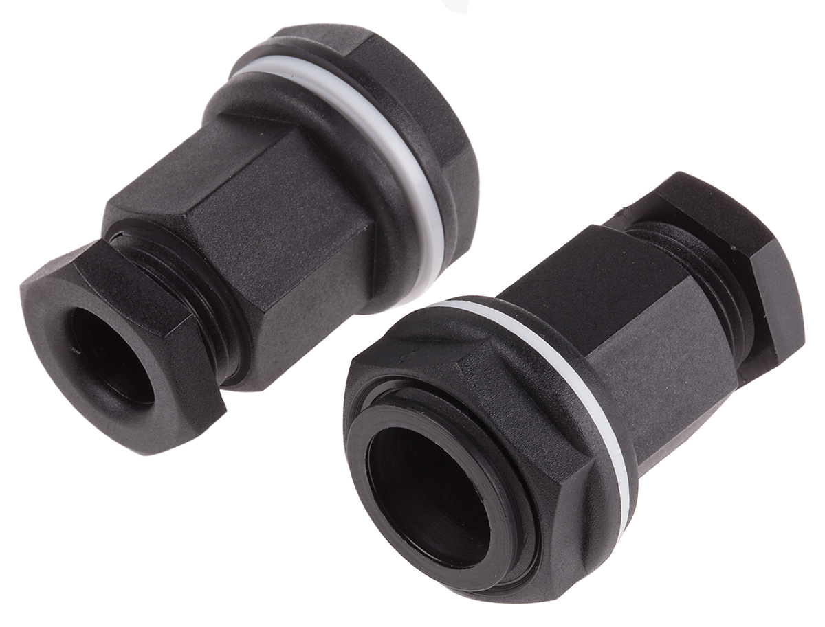RS PRO Black Plastic Cable Gland, M20 Thread, 7mm min., 10.5mm max., IP55