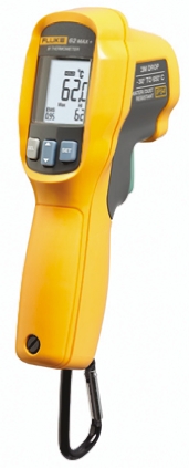 Fluke 62 MAX+ Infrared Thermometer, -30°C Min, +650°C Max, ±1 % Accuracy, °C and °F Measurements