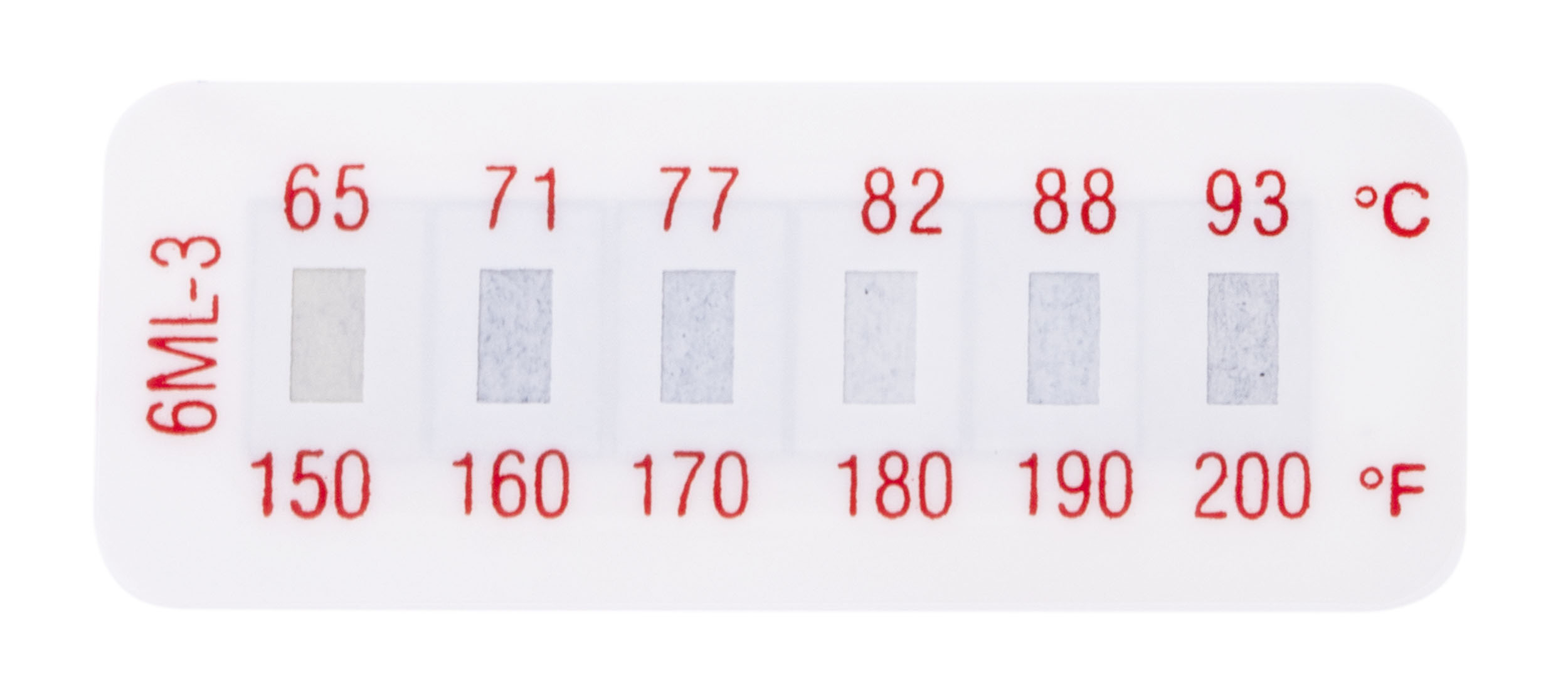 RS PRO Non-Reversible Temperature Sensitive Label, 65°C to 93°C, 6 Levels