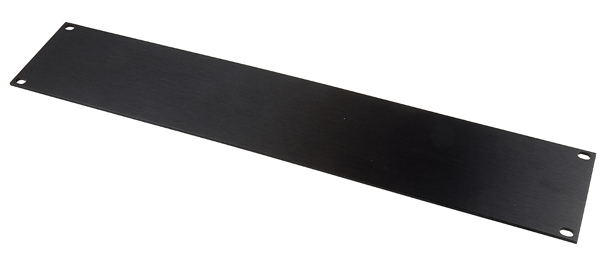RS PRO Black Aluminium Front Panel, 2U, 21HP, 482.6 x 88.1mm