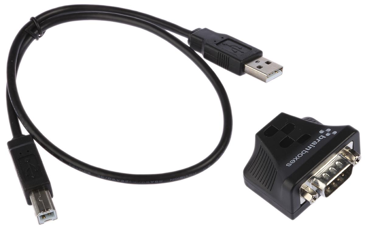 Brainboxes RS422, RS485 USB A Female to D-sub, 9 Pin Male Interface Converter