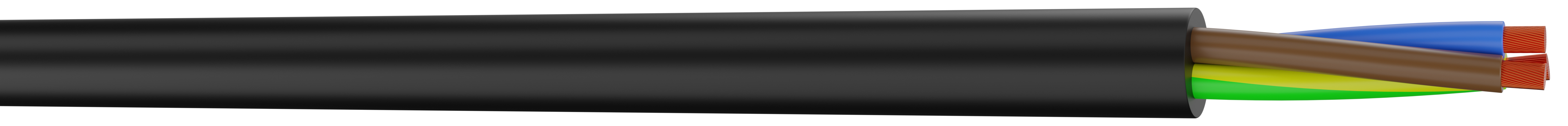 CAE Groupe H07RNF 1.5 mm² 3 Core Flexible Cable, Black Elastomer, 100m