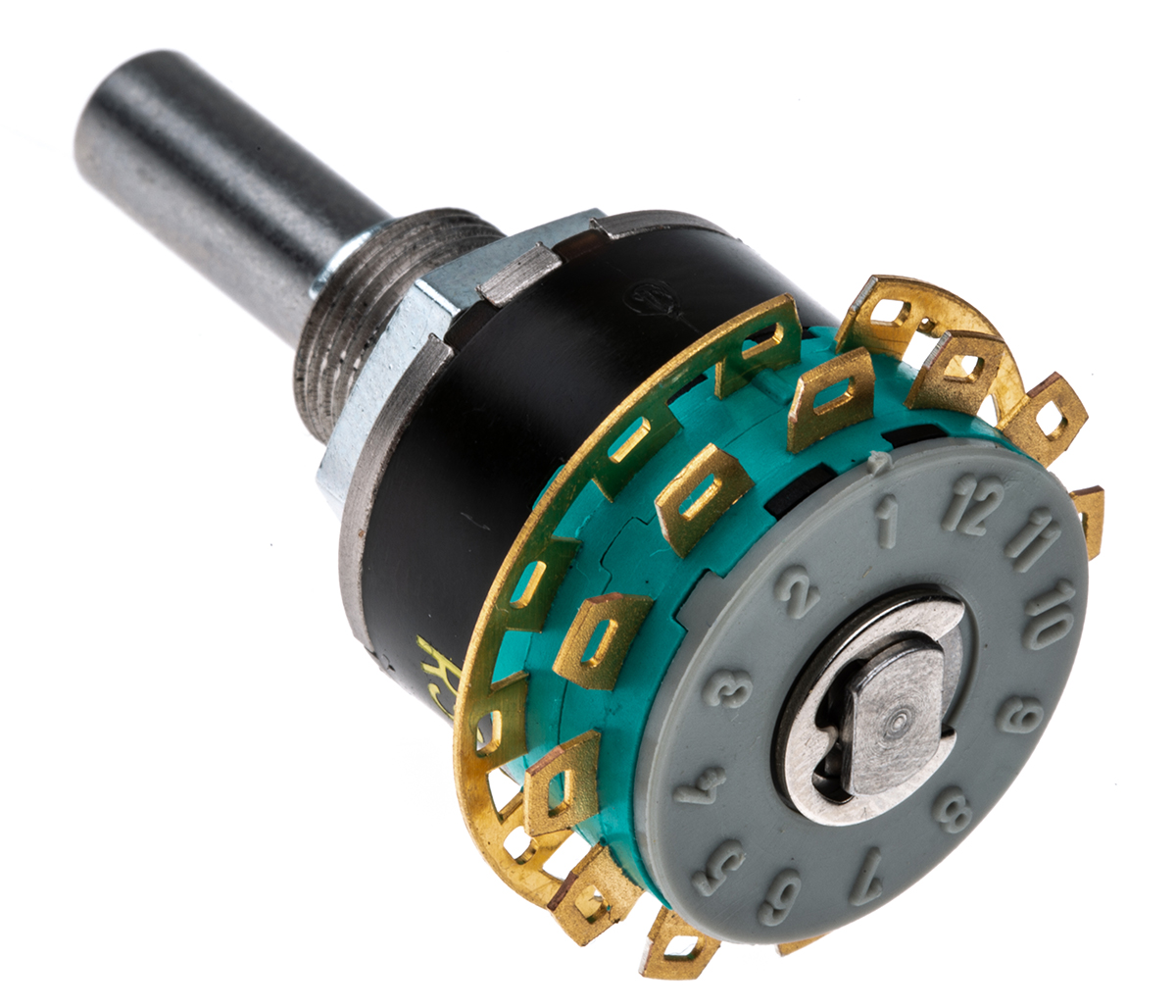 NSF GX non short, 6 Position DP6T Rotary Switch, 250 mA @ 60 V, Solder