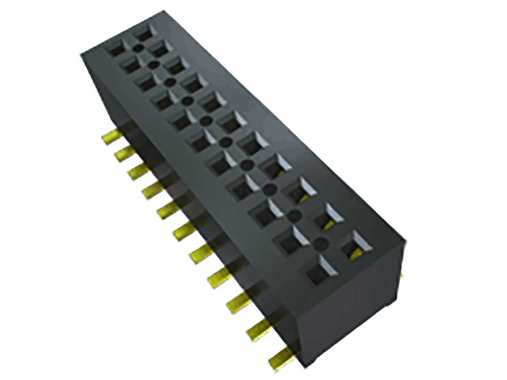Samtec MLE Series Right Angle Surface Mount PCB Socket, 10-Contact, 2-Row, 1mm Pitch, Solder Termination
