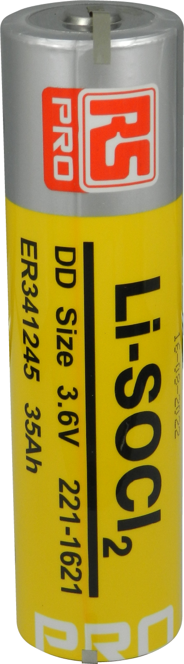 RS PRO Lithium Thionyl Chloride 3.6V, DD Battery