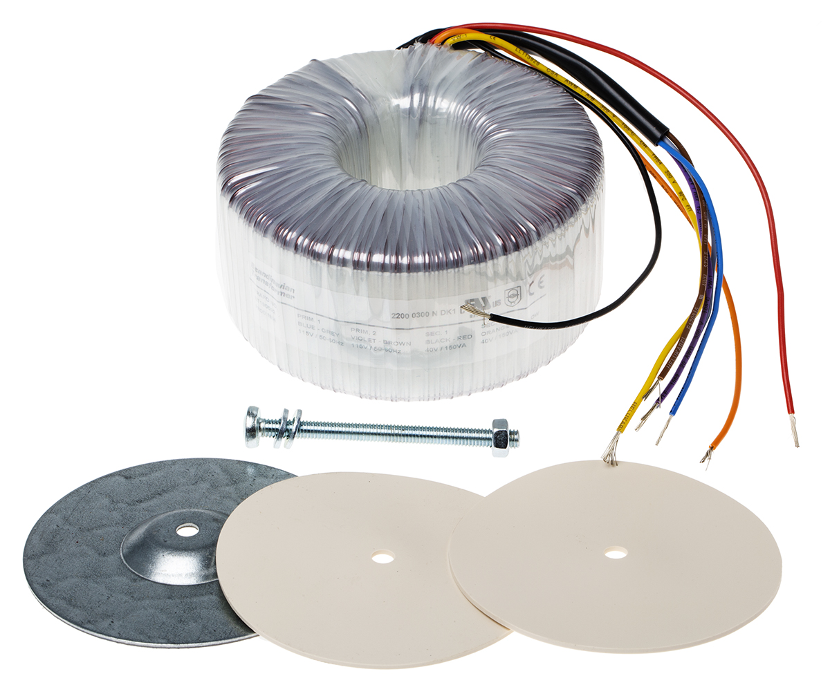 RS PRO 2 x 115V ac, 2 x 40V ac Toroidal Transformer, 300VA