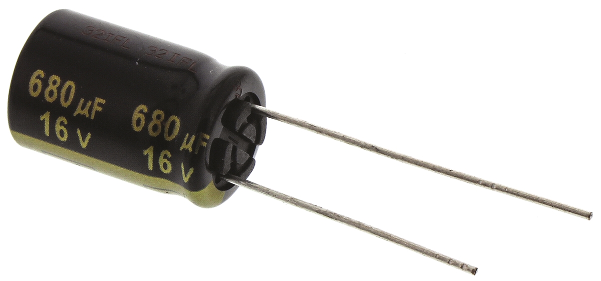 Panasonic 680μF Aluminium Electrolytic Capacitor 16V dc, Radial, Through Hole - EEUFM1C681