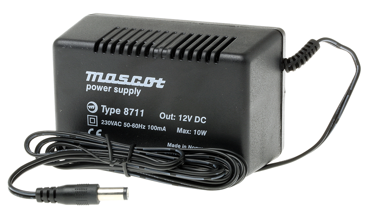 Mascot 10W Plug-In AC/DC Adapter 12V dc Output, 833mA Output